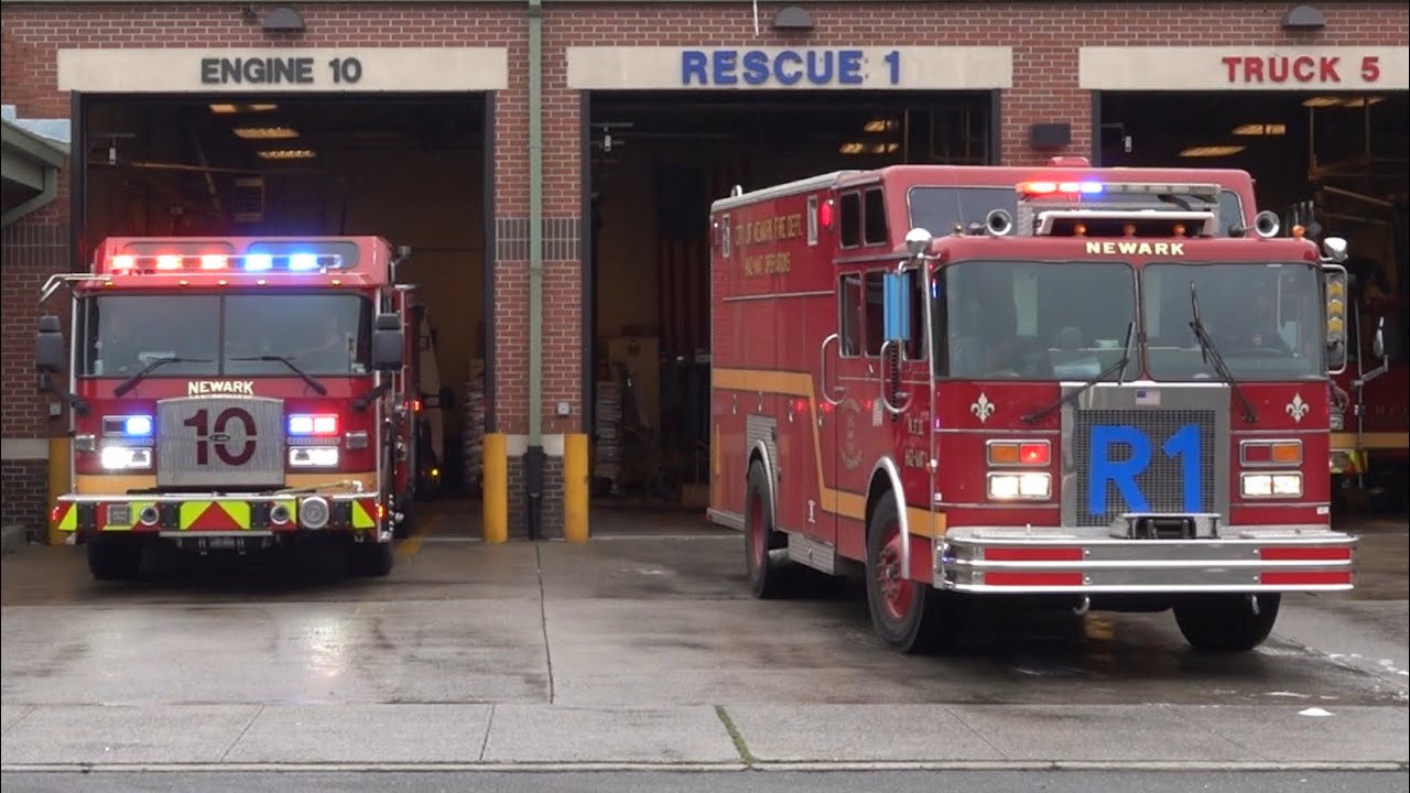 Newark Fire Department Hazmat 1, New Engine 10, New Ladder 5 & Battalion 4 Responding 5/6/24