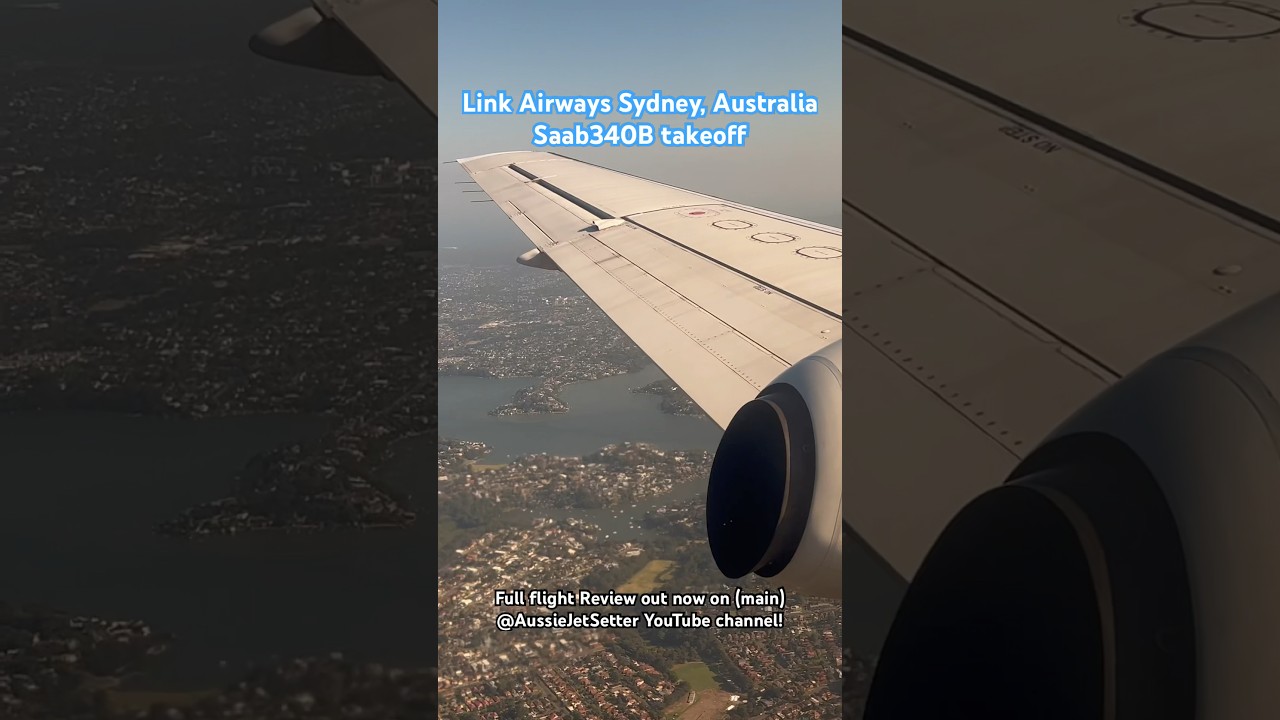 Link Airways Saab340B Sydney Airport takeoff  #shorts Watch full flight review  @AussieJetSetter