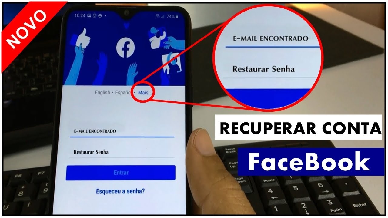 Como RECUPERAR CONTA DO FACEBOOK pelo CELULAR ou PC sem ter E-Mail, Telefone nem Senha (NOVO)