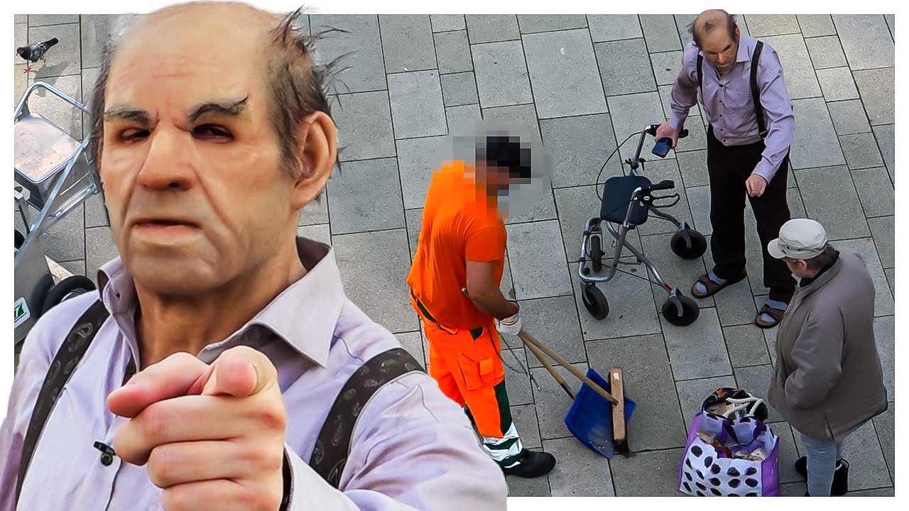 ALTER MANN rastet mitten in der STADT aus
