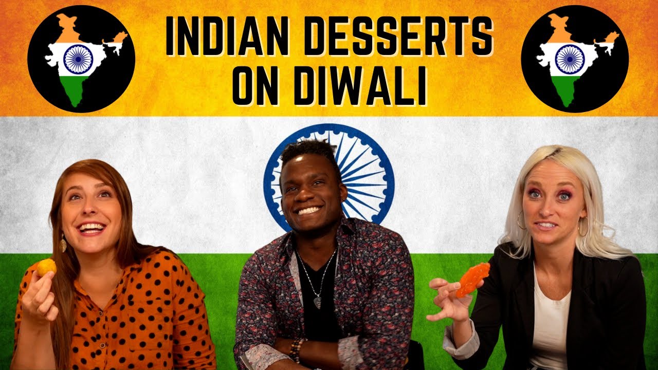 Our best friends try Indian desserts for the first time 🔥🔥 CELEBRATING DIWALI IN AMERICA 🔥🔥