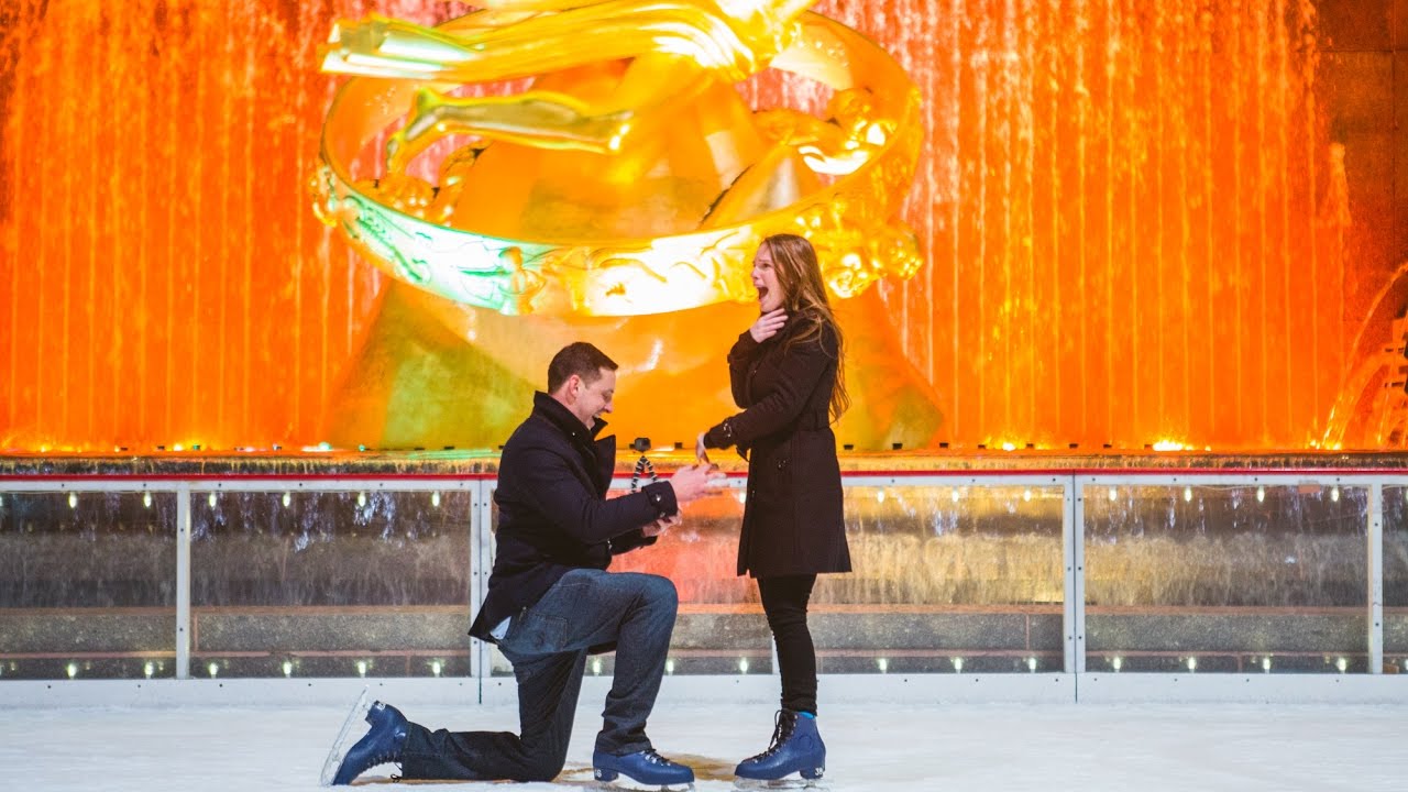 Surprise Marriage Proposal at the Rockefeller Center Ice Skating Rink