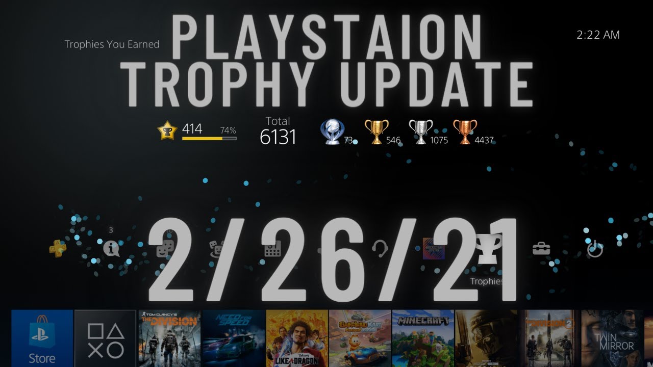 PlayStation Trophy Update: 2/26/21