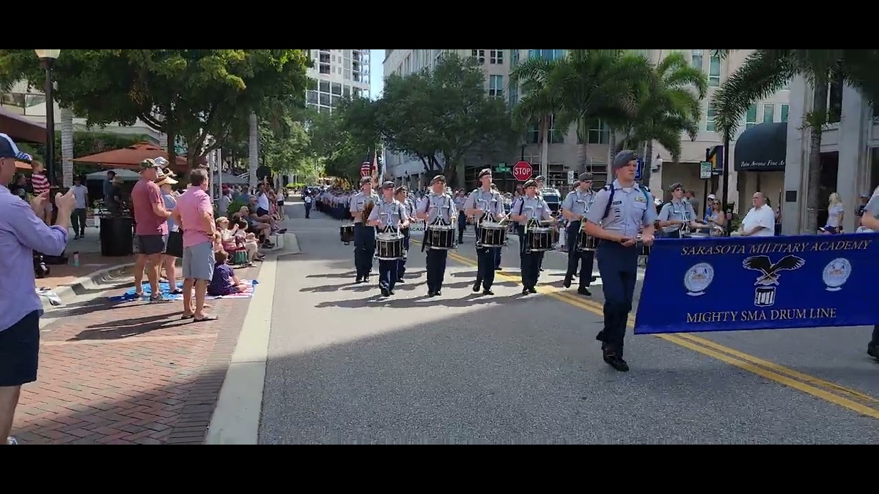 Sarasota Military Academy Drumline Memorial Day Parade 2022 #drumline #sarasota #sma video 7