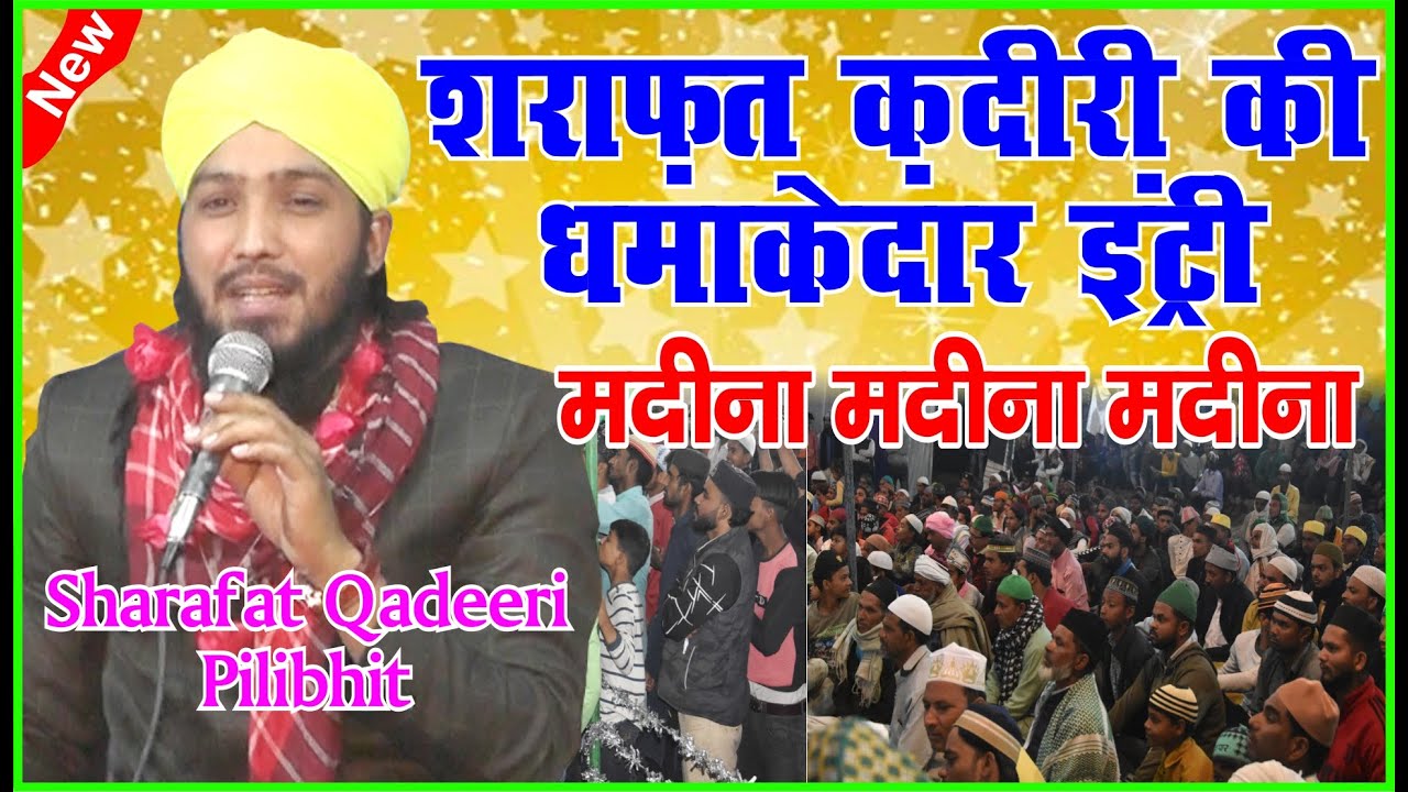 शराफ़त क़दीरी की धमाकेदार इंट्री | मदीना मदीना मदीना | sharafat qadeeri pilibhit  #dmc