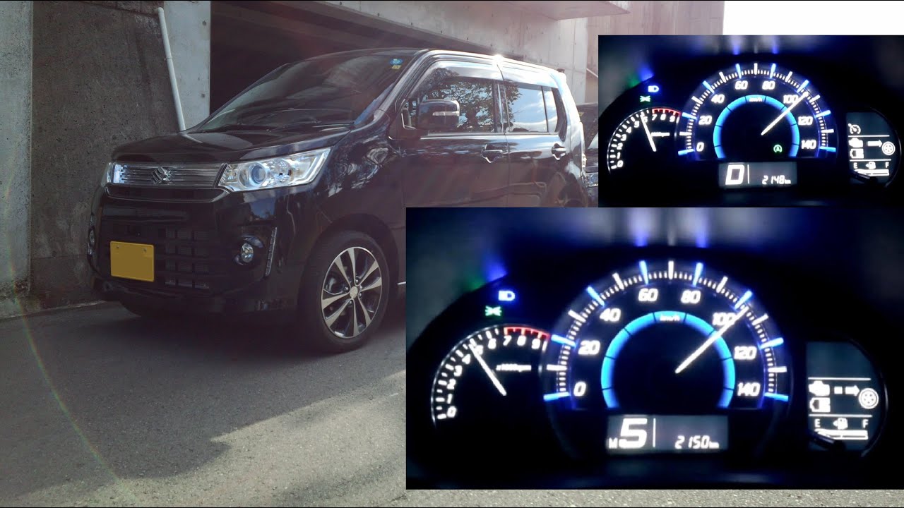 【フル加速】スズキ ワゴンRスティングレー(MH34S 3型(後期)) T(ターボ車) (Dレンジ・Mレンジ比較)