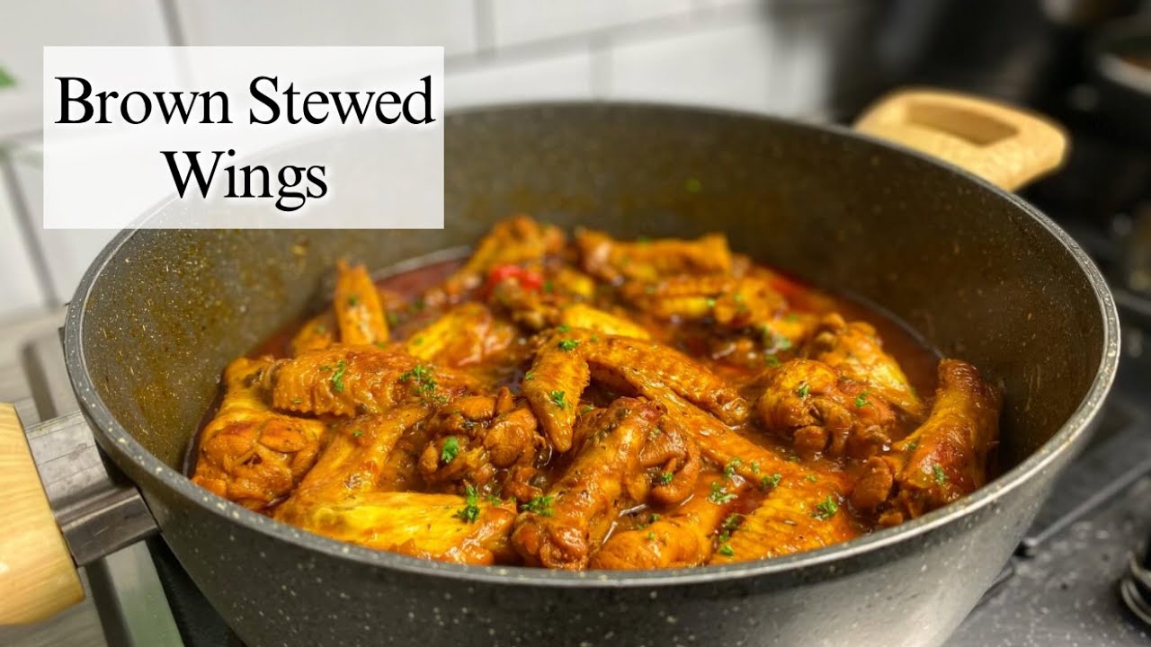 The BEST way to cook chicken wings this week! Brown stewed Wings made simple