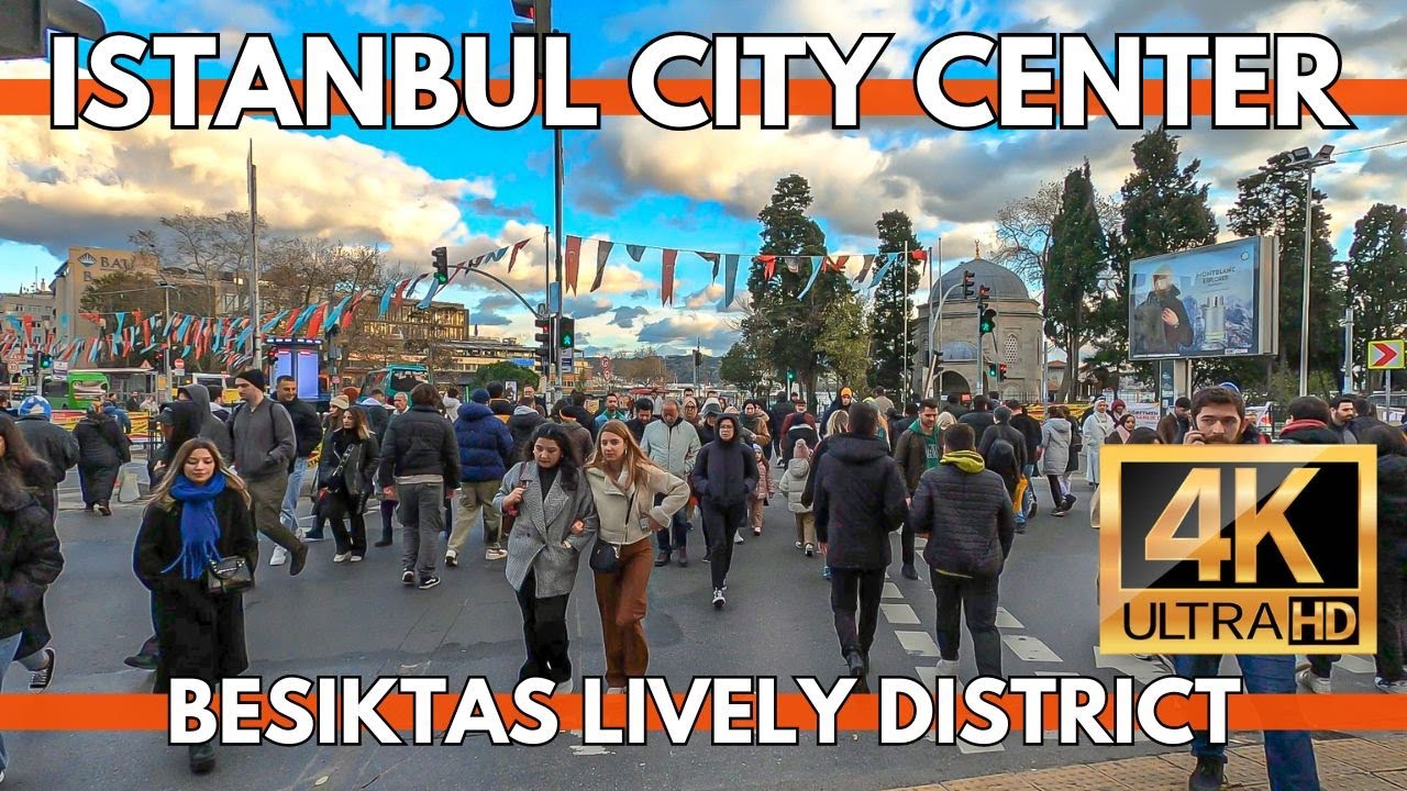ISTANBUL CITY CENTER BESIKTAS LIVELY DISTRICT 26 NOVEMBER WALKING TOUR | 4K UHD 60FPS
