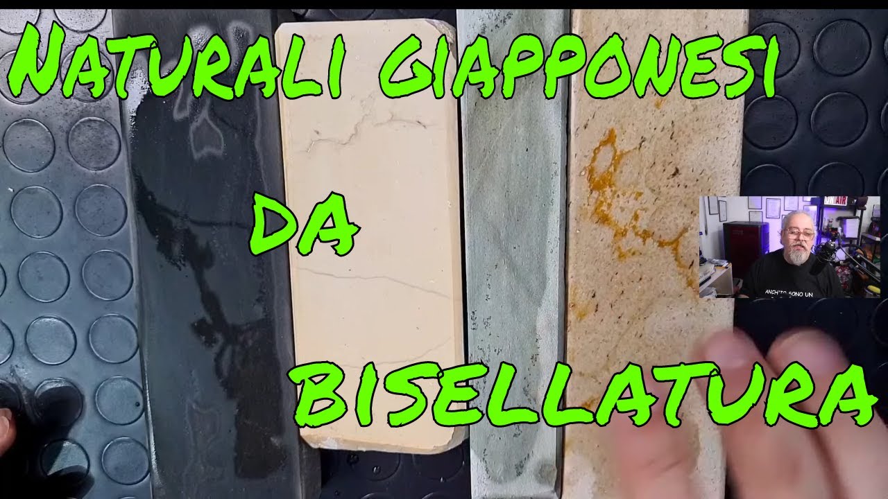 Affilatura del rasoio a mano libera. Pietre giapponesi naturali da bisellatura.