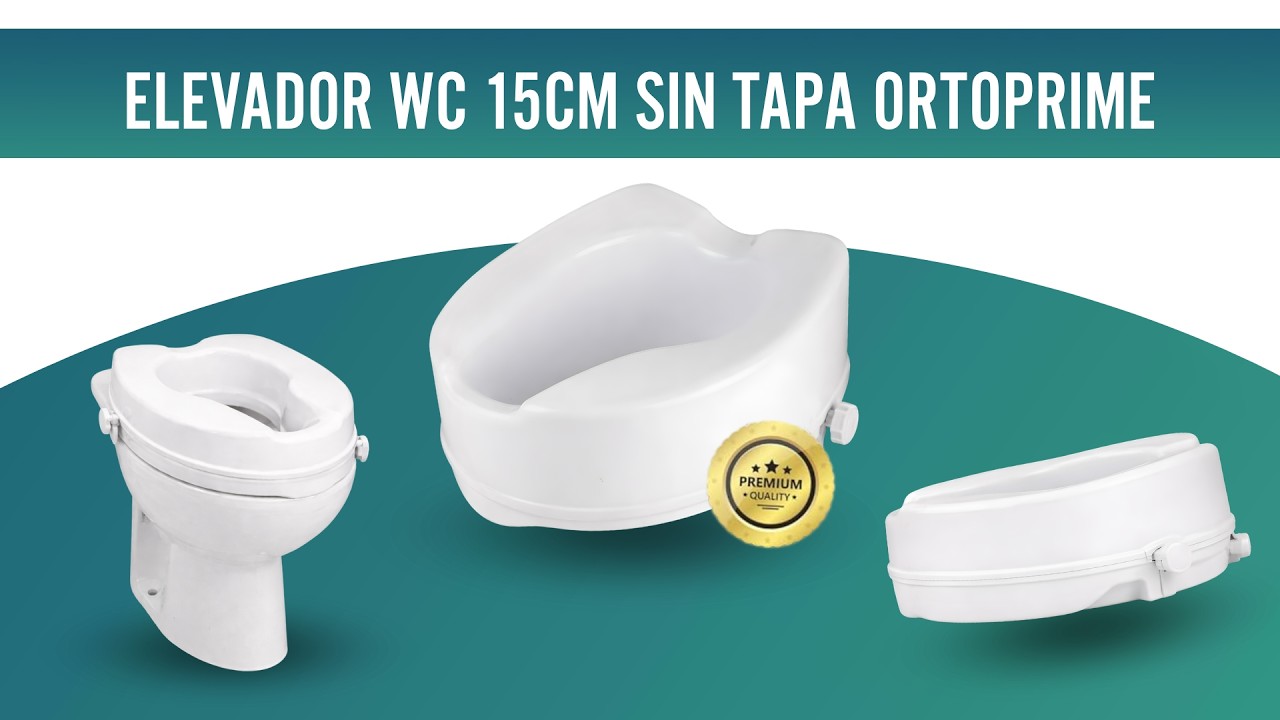 OrtoPrime Elevador WC para Adultos Alzador Inodoro Universal 15 cm Sin Tapa
