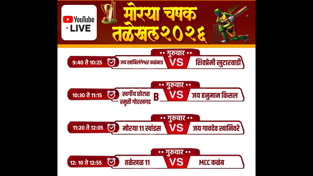 मोरया चषक तळेखल २०२६ !! DAY 1 !!