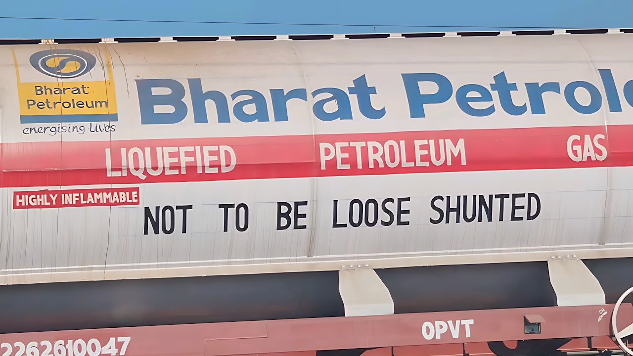 Bharat Petroleum LPG Train Rolling on Tracks | Indian Railways Fuel Transport in Action