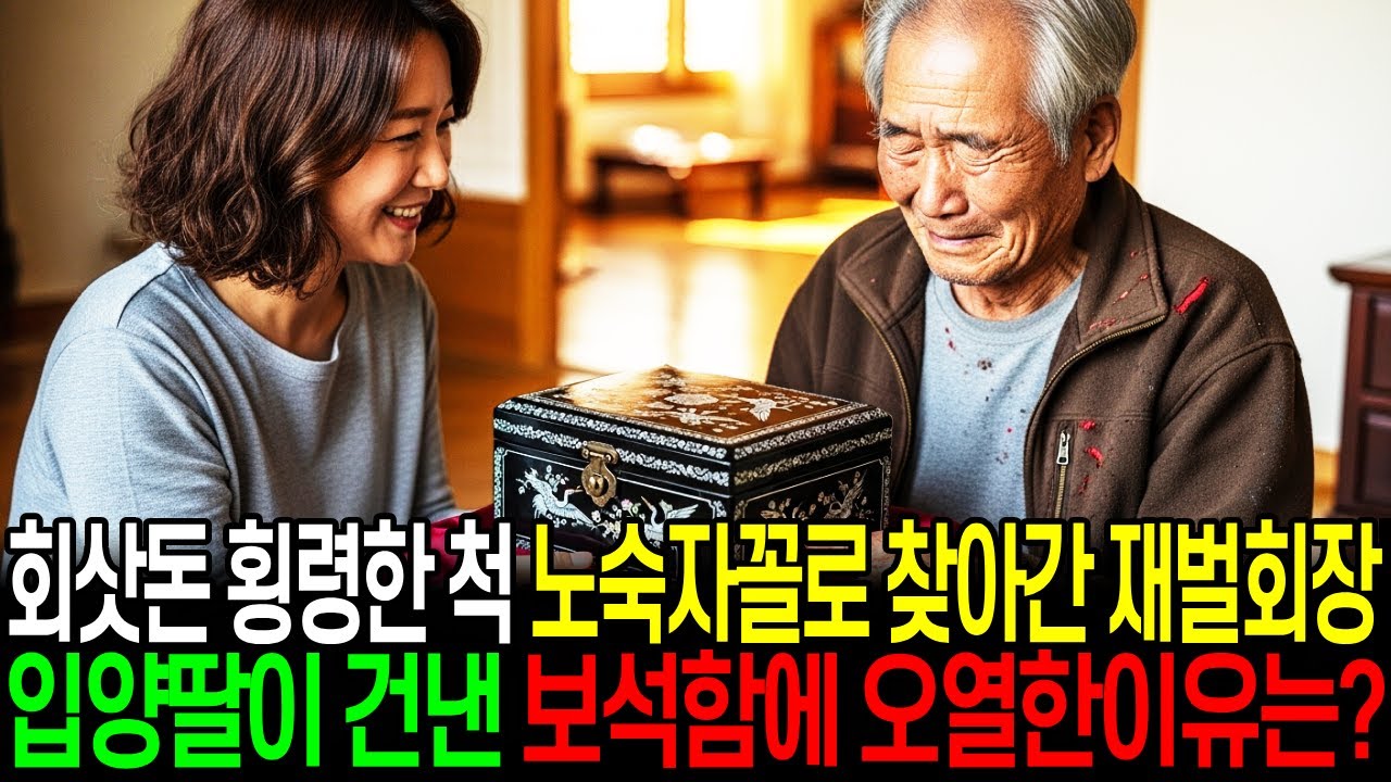 회삿돈 횡령한척하고 노숙자꼴로 찾아간 재벌회장 입양딸이 건낸 칠보함을 열어보고  오열한 이유는?