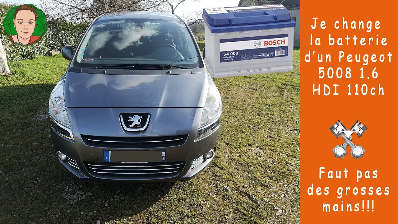 Je change la batterie d'un Peugeot 5008 1.6l hdi 110ch