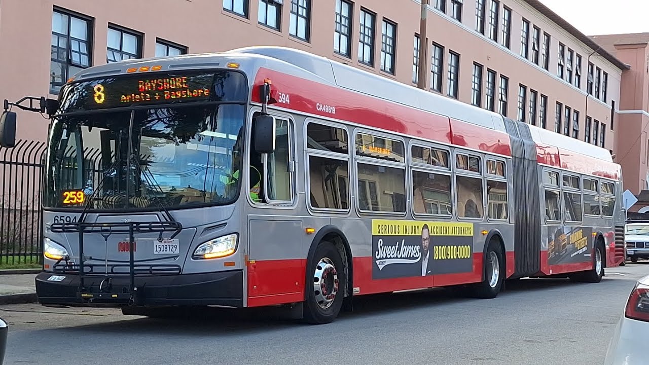 (Balboa HS School Tripper) SF Muni: 2017 New Flyer XDE60 #6594 on 8 Bayshore