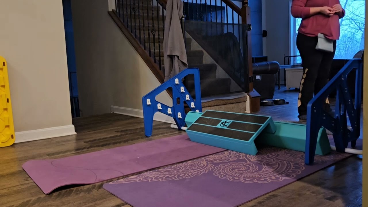 Beginning long jump using balance beam 1