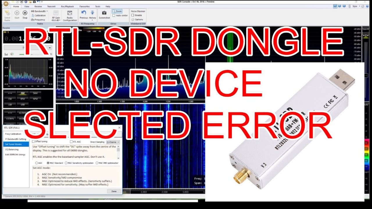 RTL-SDR NO DEVICE SELECTED ----ERROR