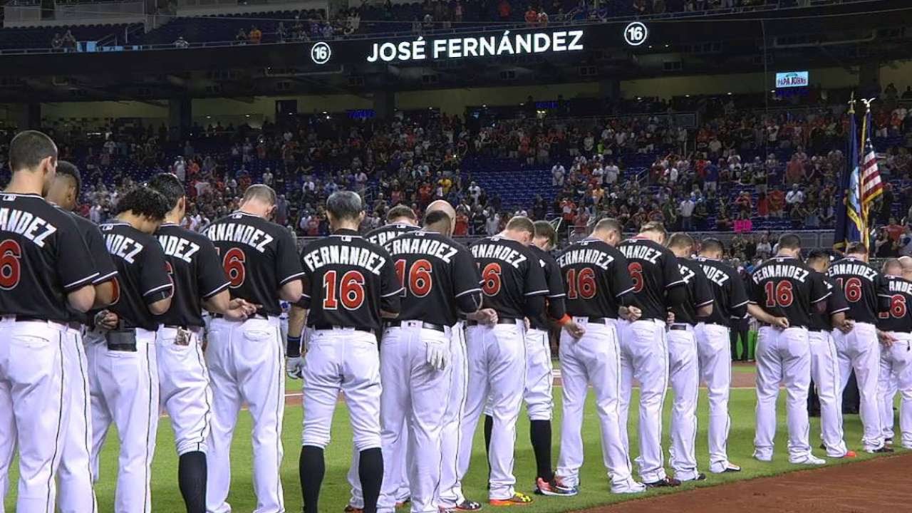 NYM@MIA: Marlins honor Fernandez with a ceremony