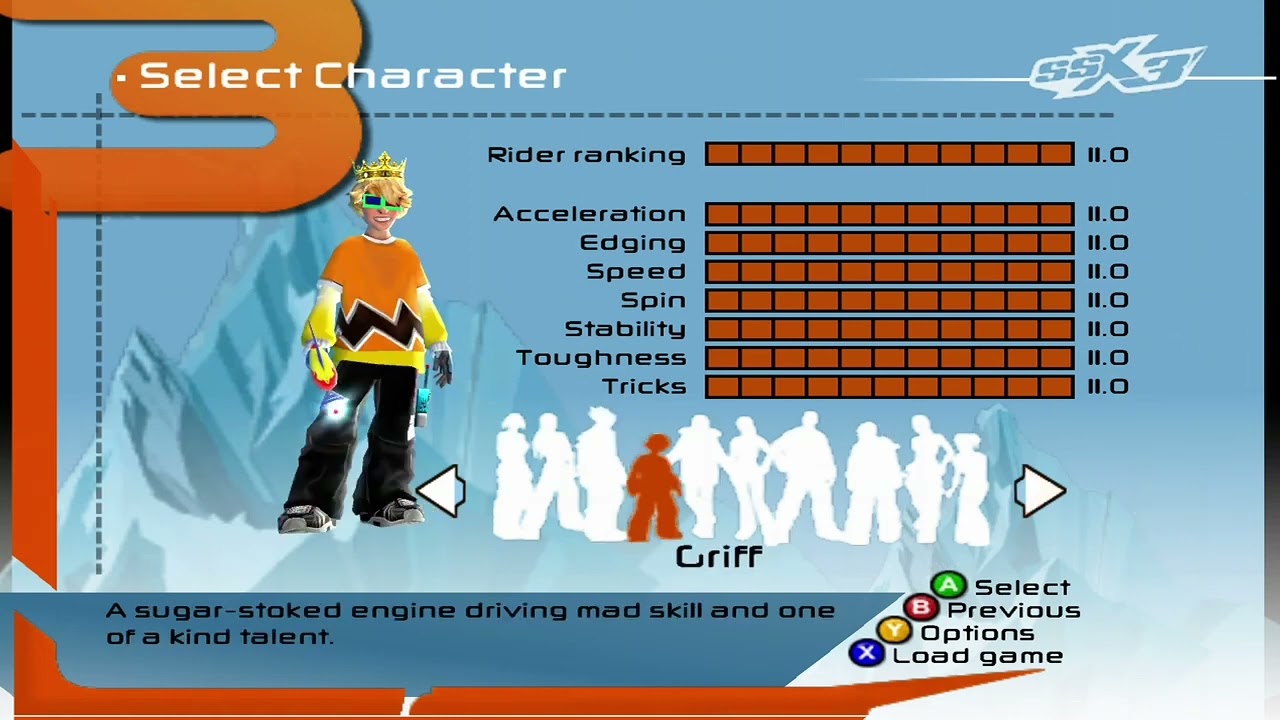 SSX 3 - All Maxed Characters with Outfits.
