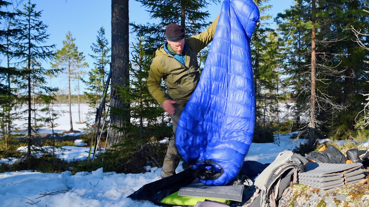 Minimalistic Camping with a Sleeping Bag and a Hooting Owl