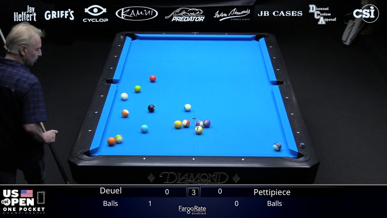 PRO vs LOCAL ONE POCKET PLAYER: Corey Deuel vs B. Pettipiece | 2019 US Open One Pocket Championship