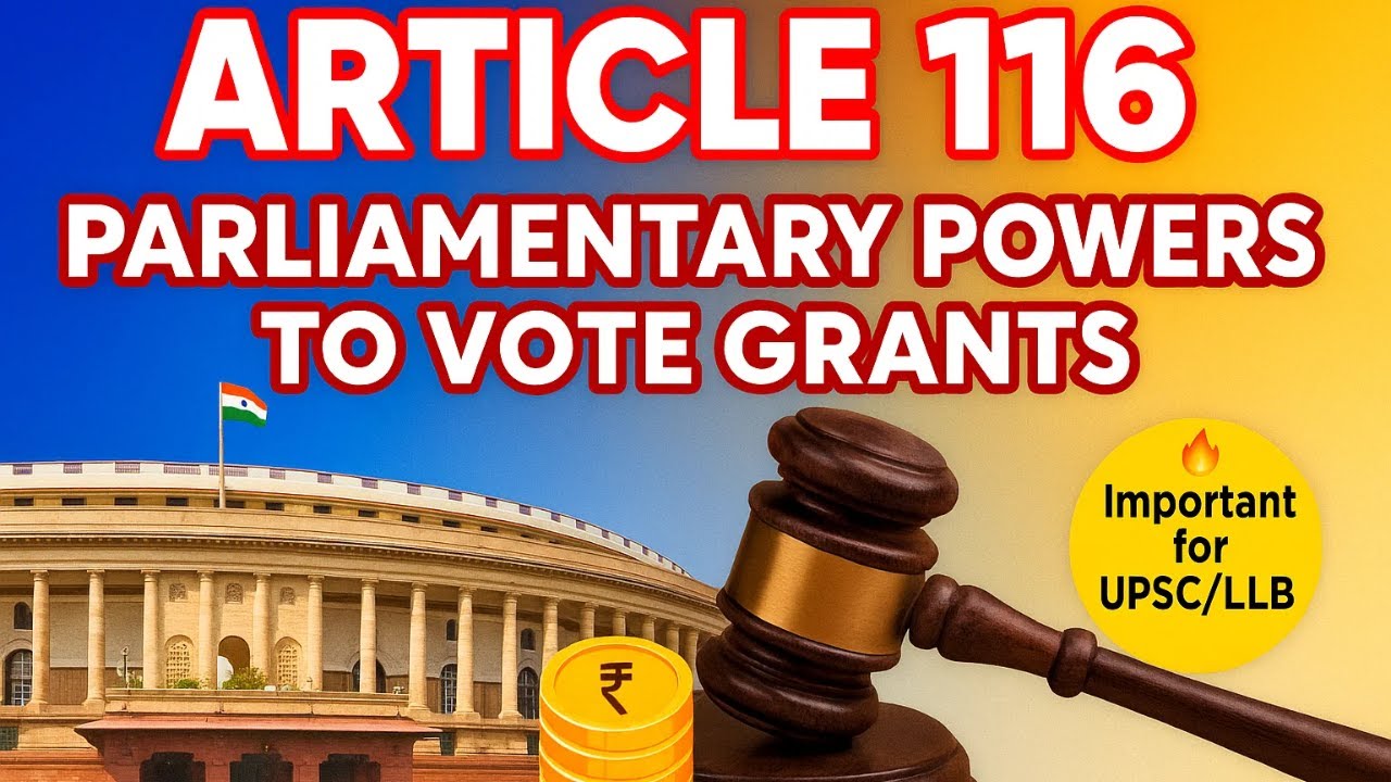 Article 116 of the Indian Constitution &ndash; Parliamentary Powers to Vote Grants Explained