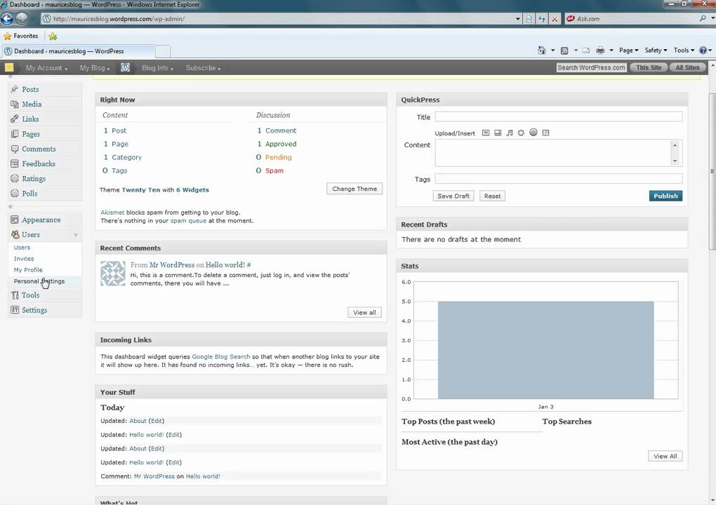 Introduction to the WordPress Admin Panel