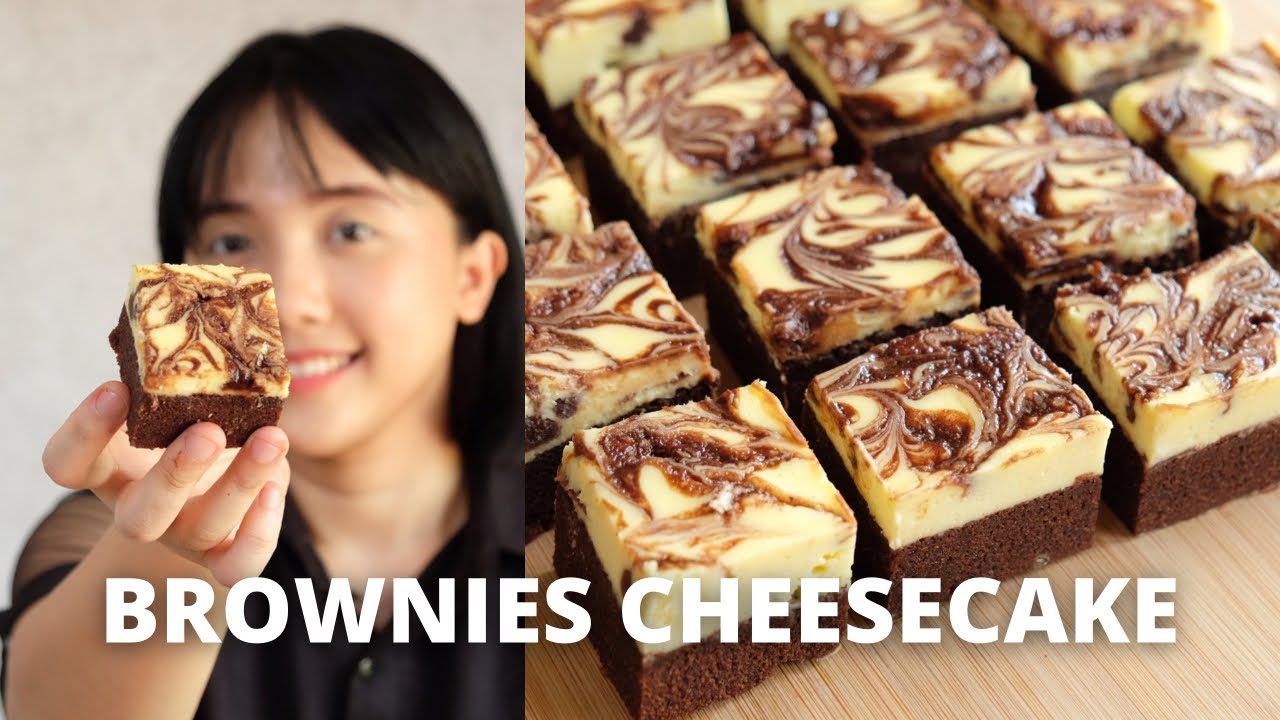 BROWNIES CHEESE CAKE! NO MIXER!