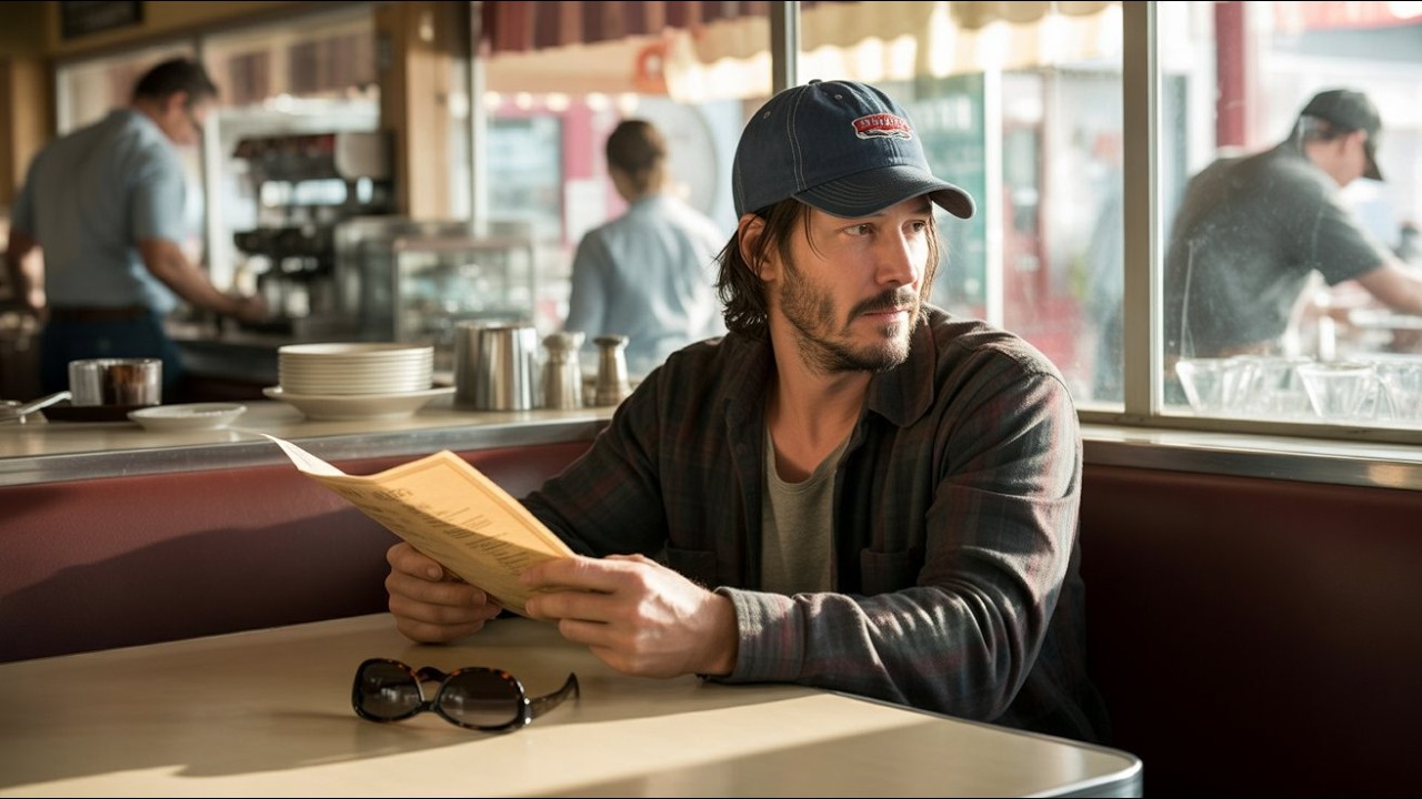 Keanu Reeves Acts Broke at a Diner — The Waitress’ Response Leaves Him Speechless