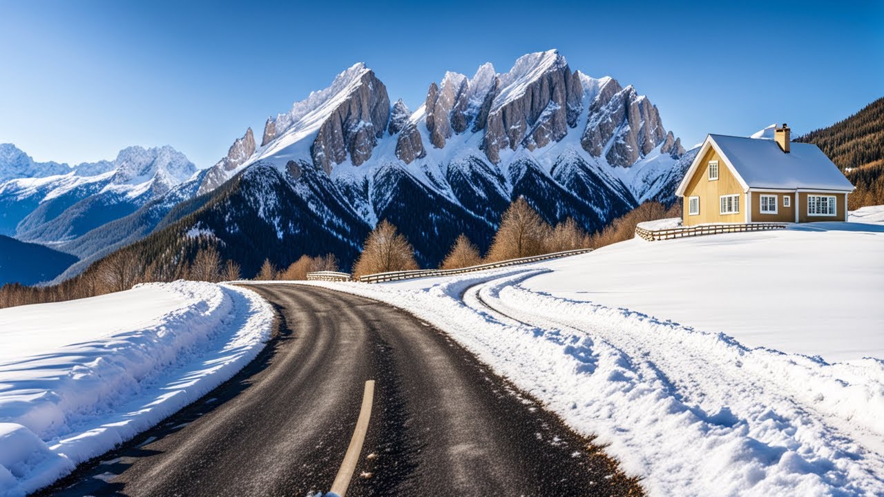 DRIVING IN  SWISS ( SUMVITG ) ONE OF  THE MOST  BEAUTIFUL VILLAGE IN SWITZERLAND - 4K