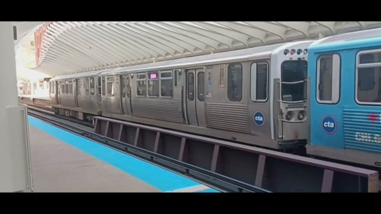 CTA Pink Line 5000 Series Run 309 Arrives at Washington/Wabash [REUPLOADED]