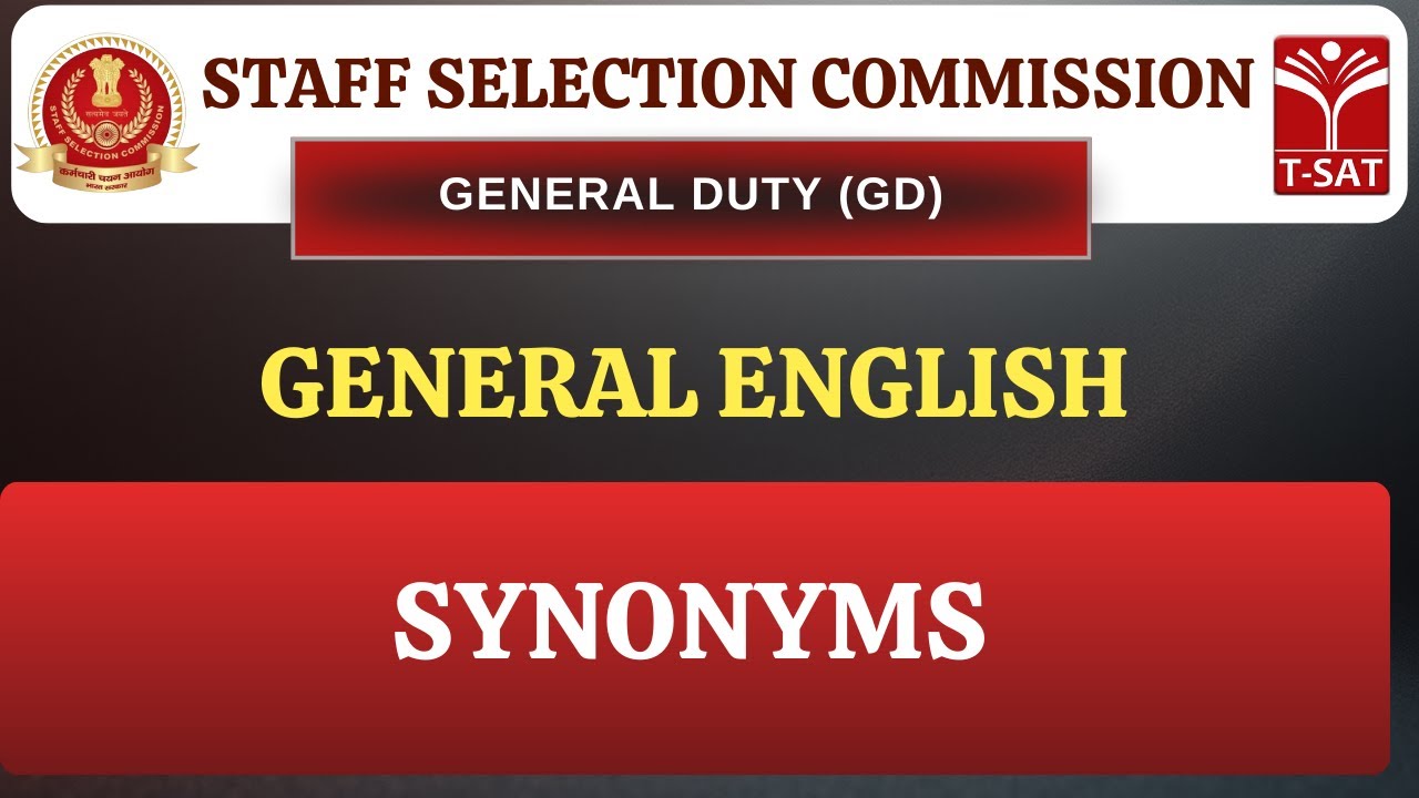 SSC GD | Competitive General English - Synonyms | T-SAT