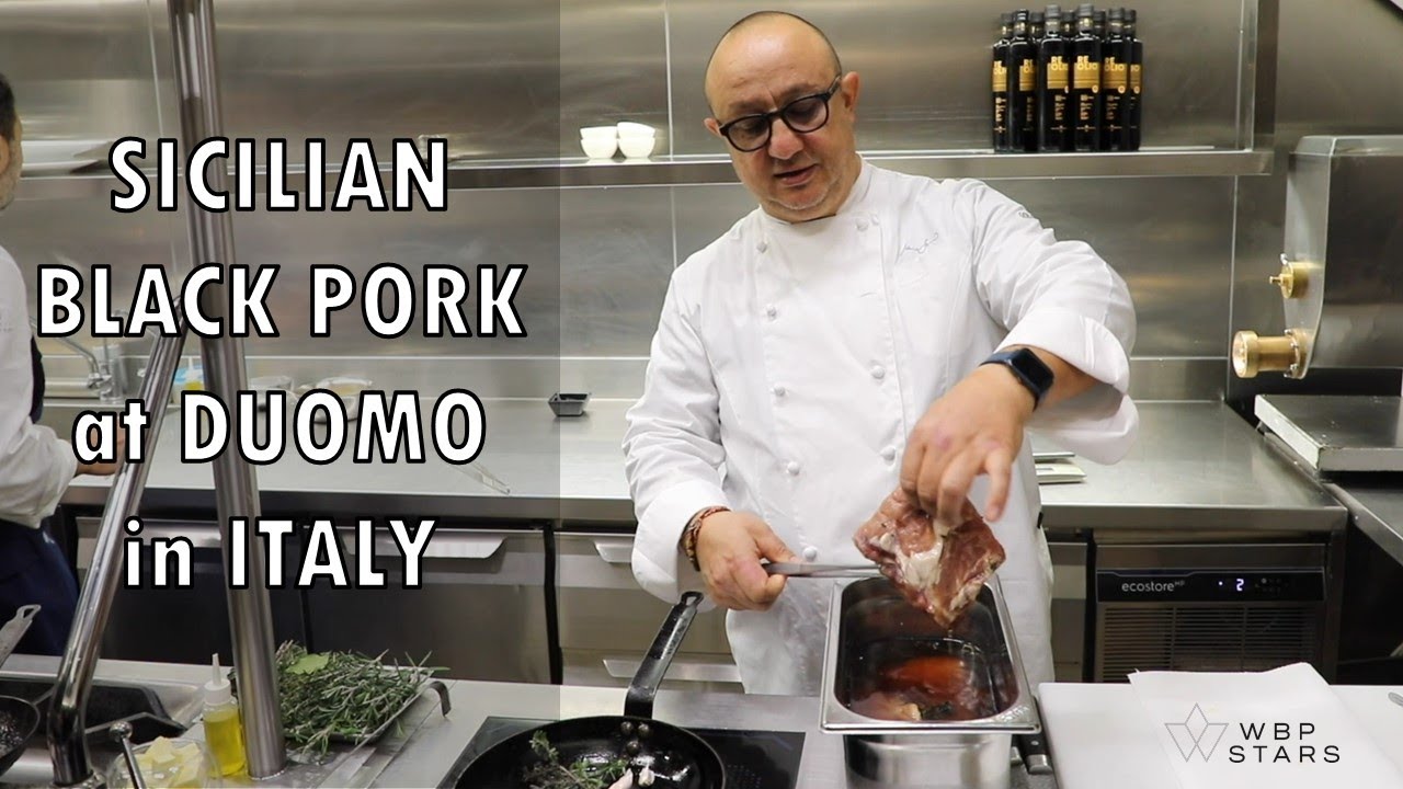 EXCEPTIONAL 2 Michelin star SICILIAN BLACK PORK by chef Ciccio Sultano at DUOMO Restaurant (Italy)