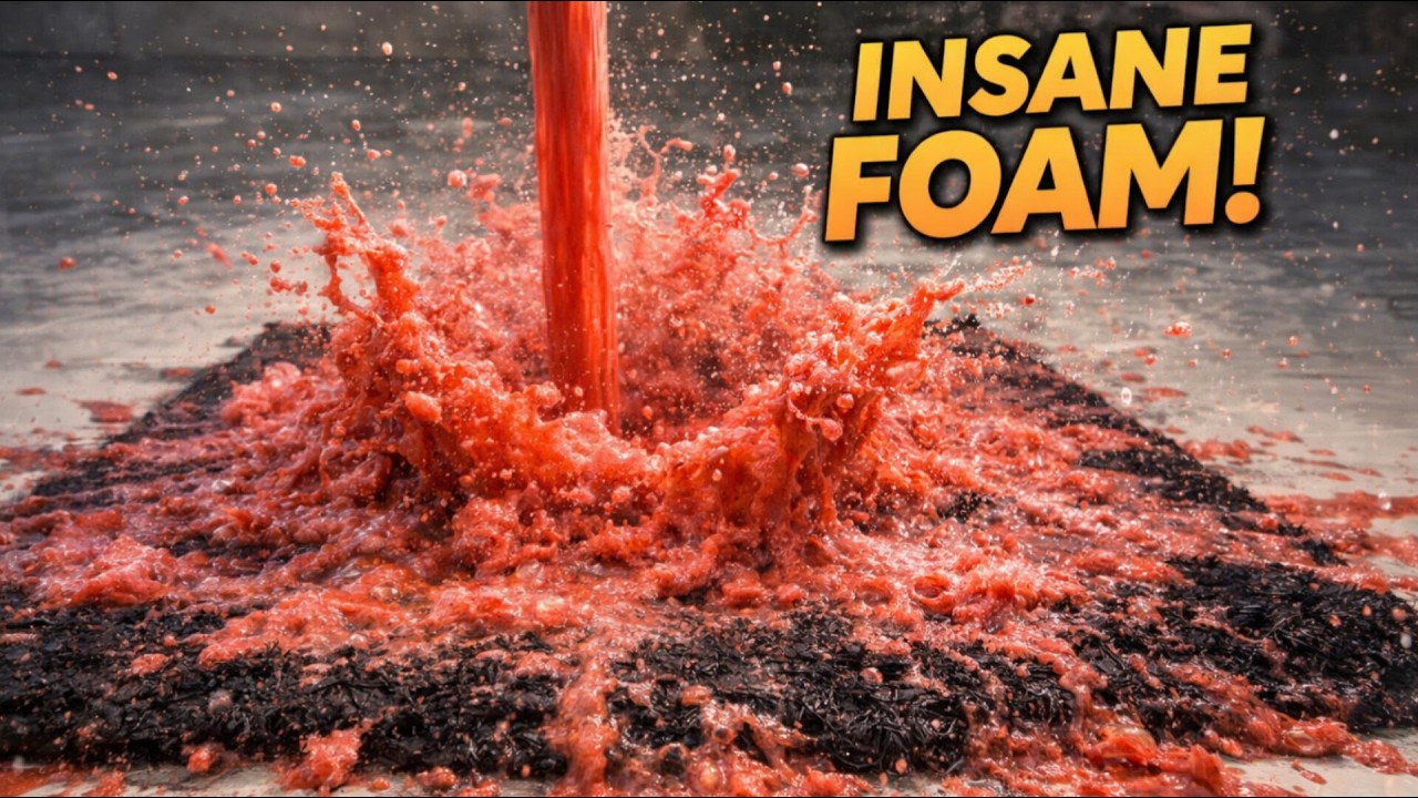 EXTREME Carpet Cleaning with GIANT Red Foam Blast! 🤯 Satisfying Mud Removal asmr