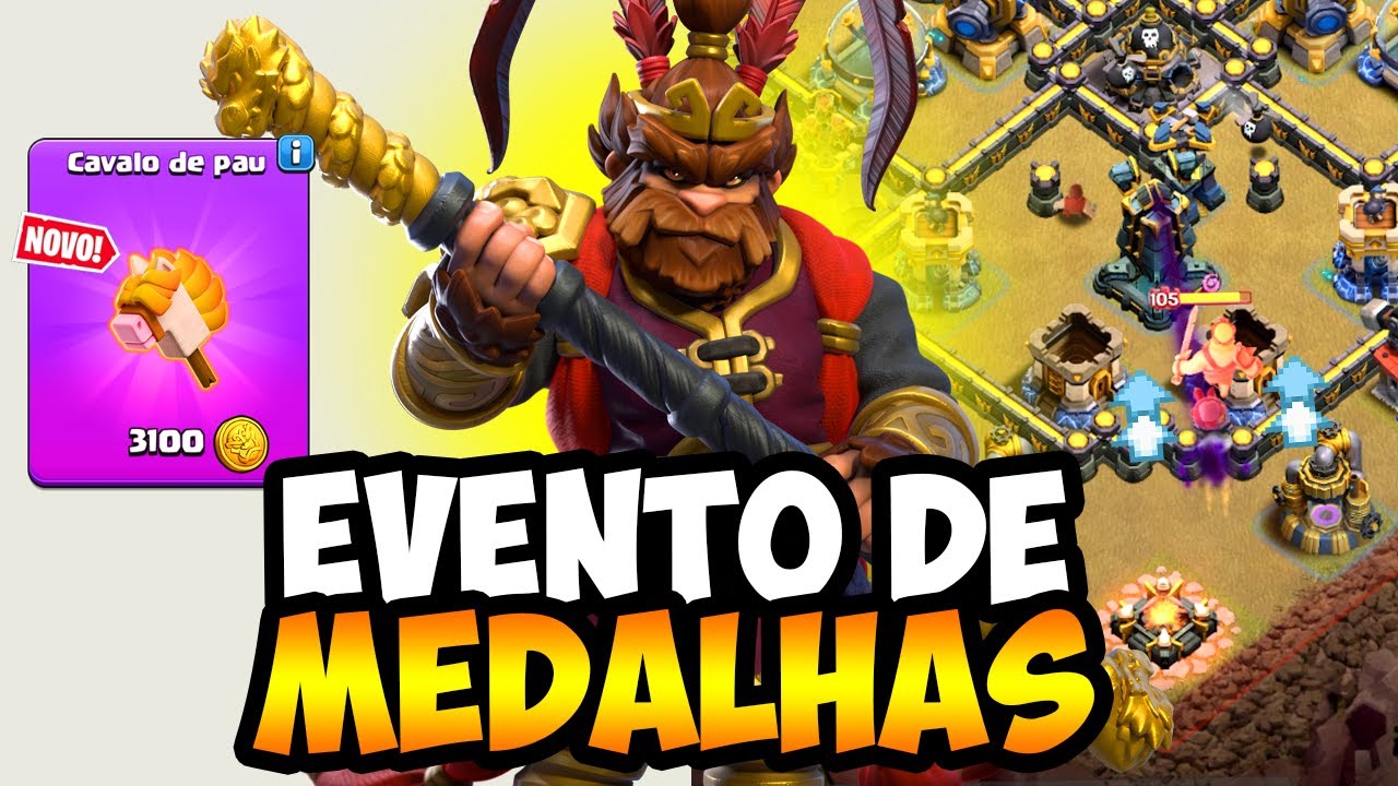 NOVO EQUIPAMENTO CAVALO DE PAU E TODAS NOVIDADES DO EVENTO DE MEDALHAS LUNAR NO CLASH OF CLANS!