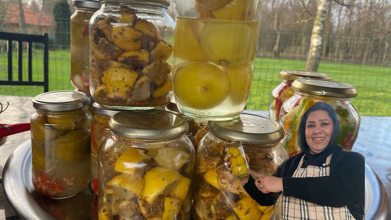 طرزتهیه چارنوع ترشی از لیمو با تمام نکات مهم ان Making 4 typs of turshi.form lemon