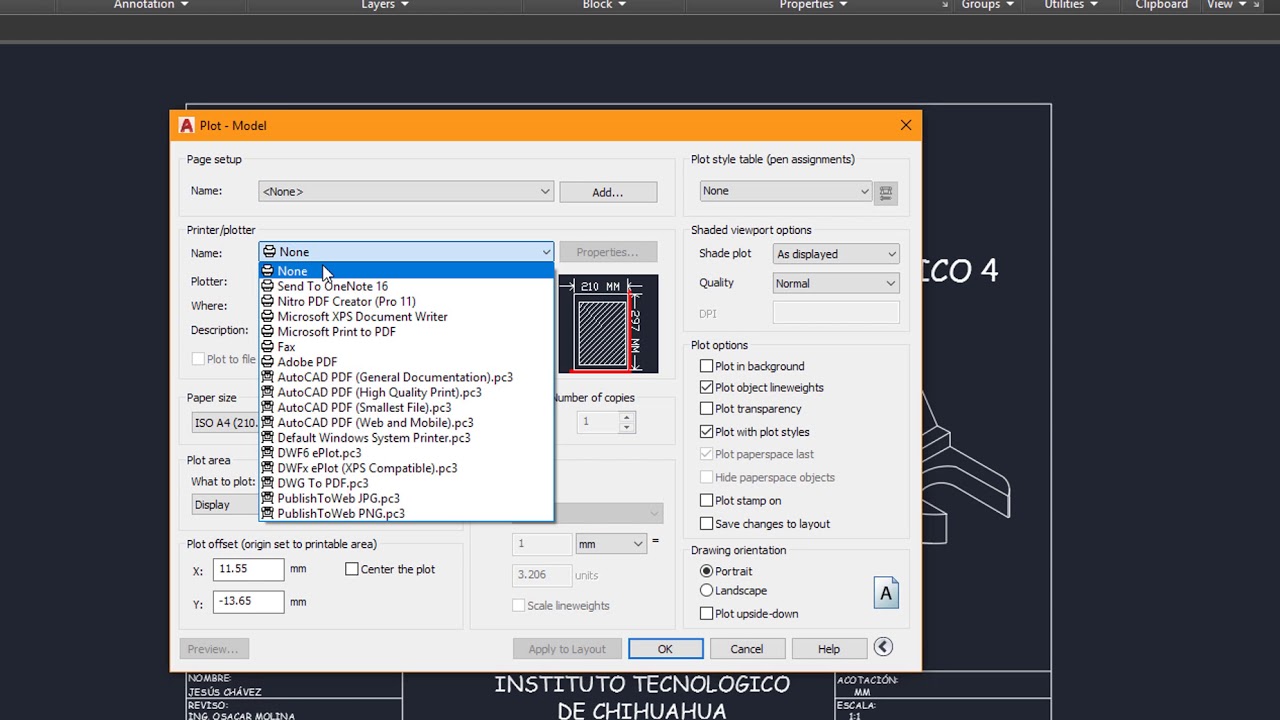 طريقة تهيئة الرسم لاجل الطباعة في برنامج AutoCad