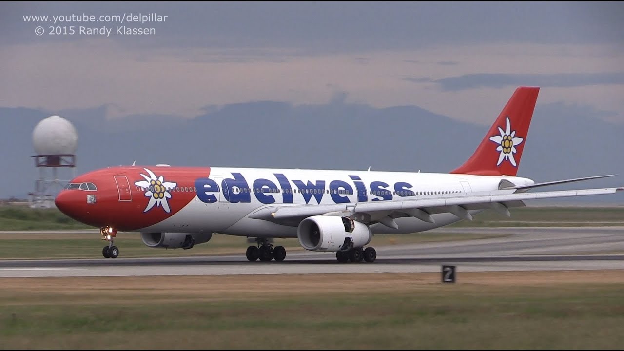 Edelweiss AIR Canada A333 landing plus Cargo takeoffs at YVR Vancouver