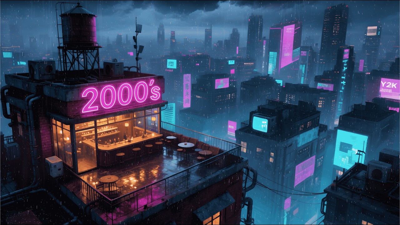 2000s Neon Rain City 🌧️ Chill Lofi Beats for Study, Sleep & Late Night Focus