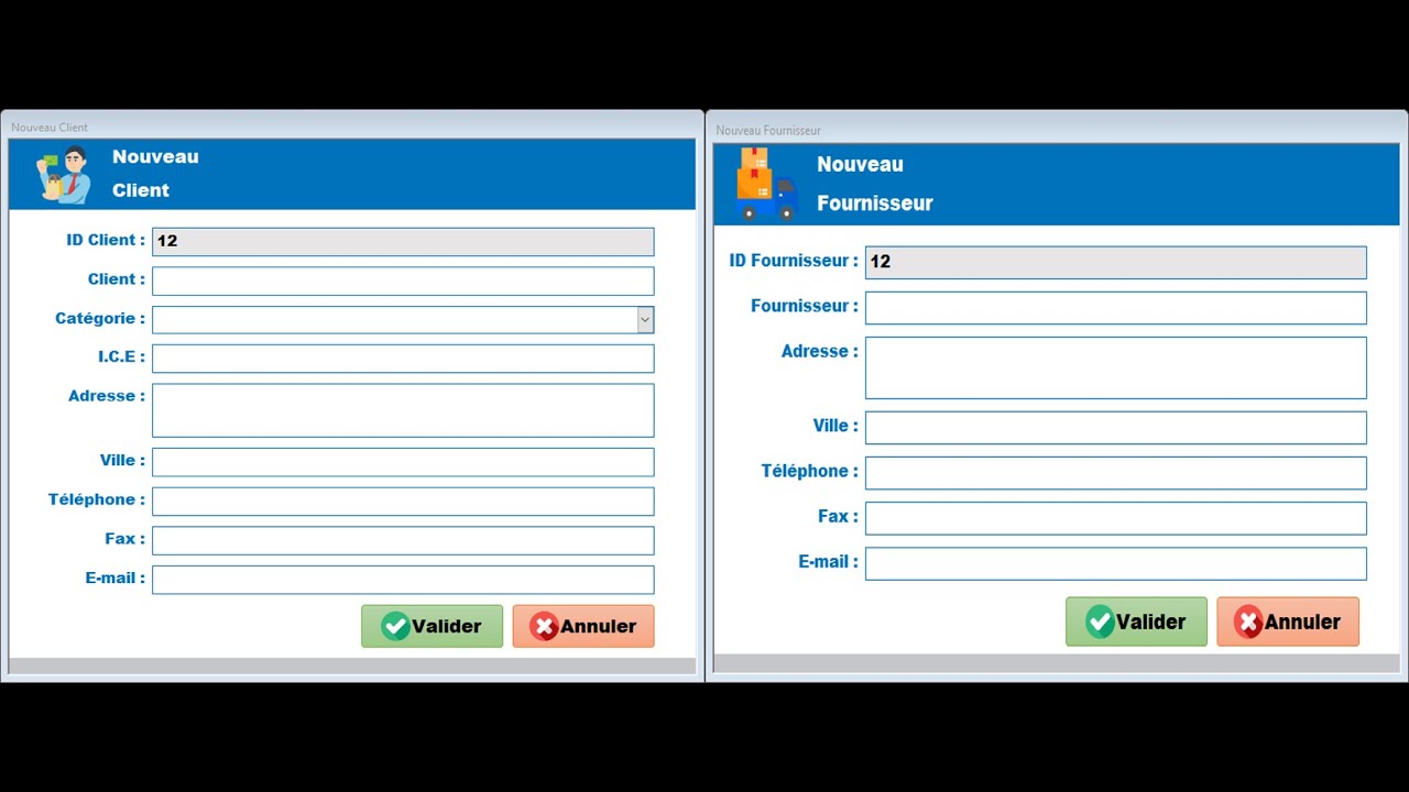 Projet d'application de bureau Access 