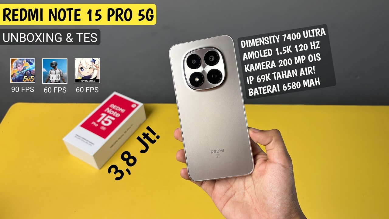 DISKON CUMA 3,8 JUTAAN! Unboxing Redmi Note 15 Pro 5G - Tes Gaming + Tes Kamera