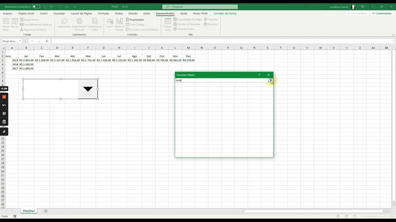 Excel: Inserindo controles