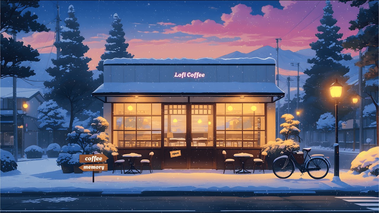 A Quiet Winter Street Café ❄️ Cozy Lofi Beats for Relaxation, Calm Evenings & Easy Listening