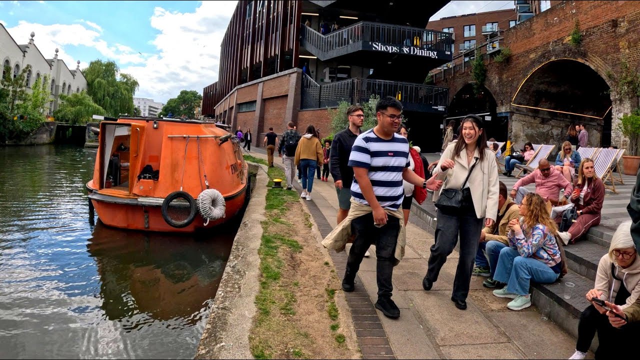 Scenic London Walk Along Regent's Canal to Primrose Hill 4K
