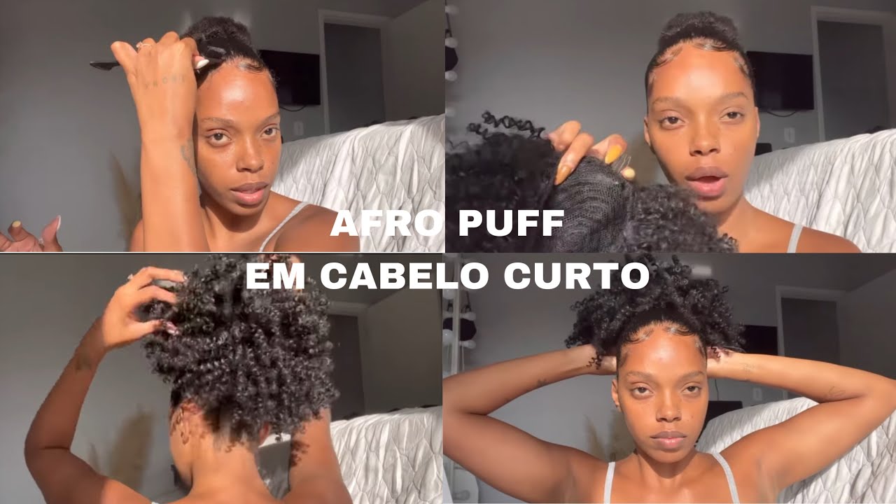 COMO COLOCAR AFRO PUFF/ RABO DE CAVALO ORGÂNICO EM CABELO CURTO