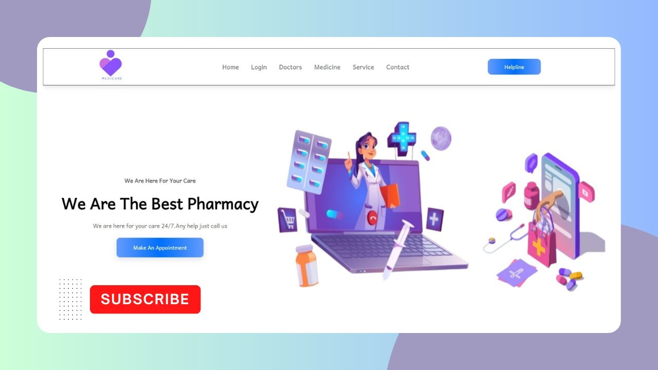 Part 1| Online Pharmacy Website | Home Page Using Html, Css |Mini Project