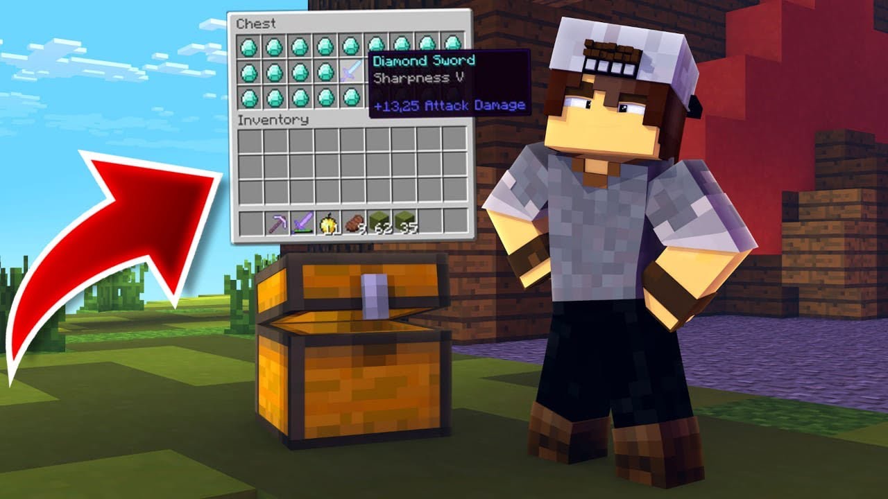 BAÚ COM ITENS OP NO EGG WARS!