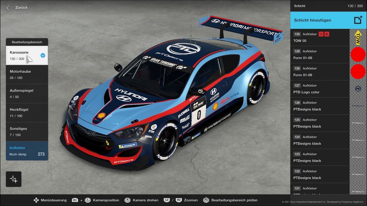 PTDesigns - Hyundai Genesis Gr.3 - Gran Turismo Sport - Livery Editor