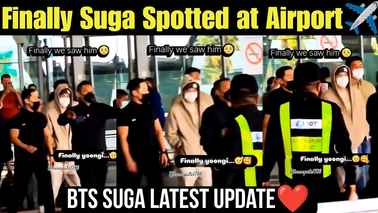Finally Suga Spotted by Army 🇮🇳 BTS Suga Latest Update 💜 BTS Suga Spotted at Airport ✈️ #bts #suga