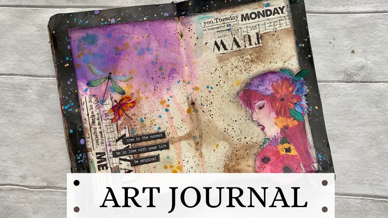 Art Journal with Elena Zinski Digi Stamps! 🌺😊💕